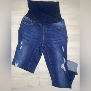 Dark Blue Women's maternity Skinny Jeans